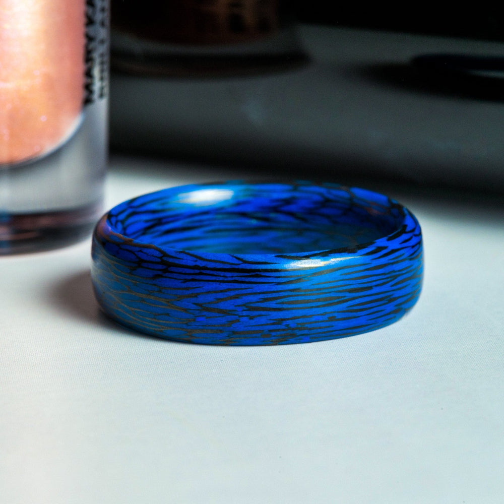 Women's Rings Blue Carbon Fiber Women's Ring