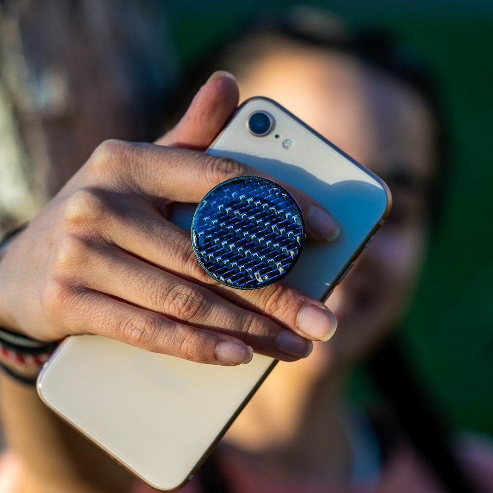 
                  
                    Blue Reflective Carbon Fiber Phone Grip
                  
                