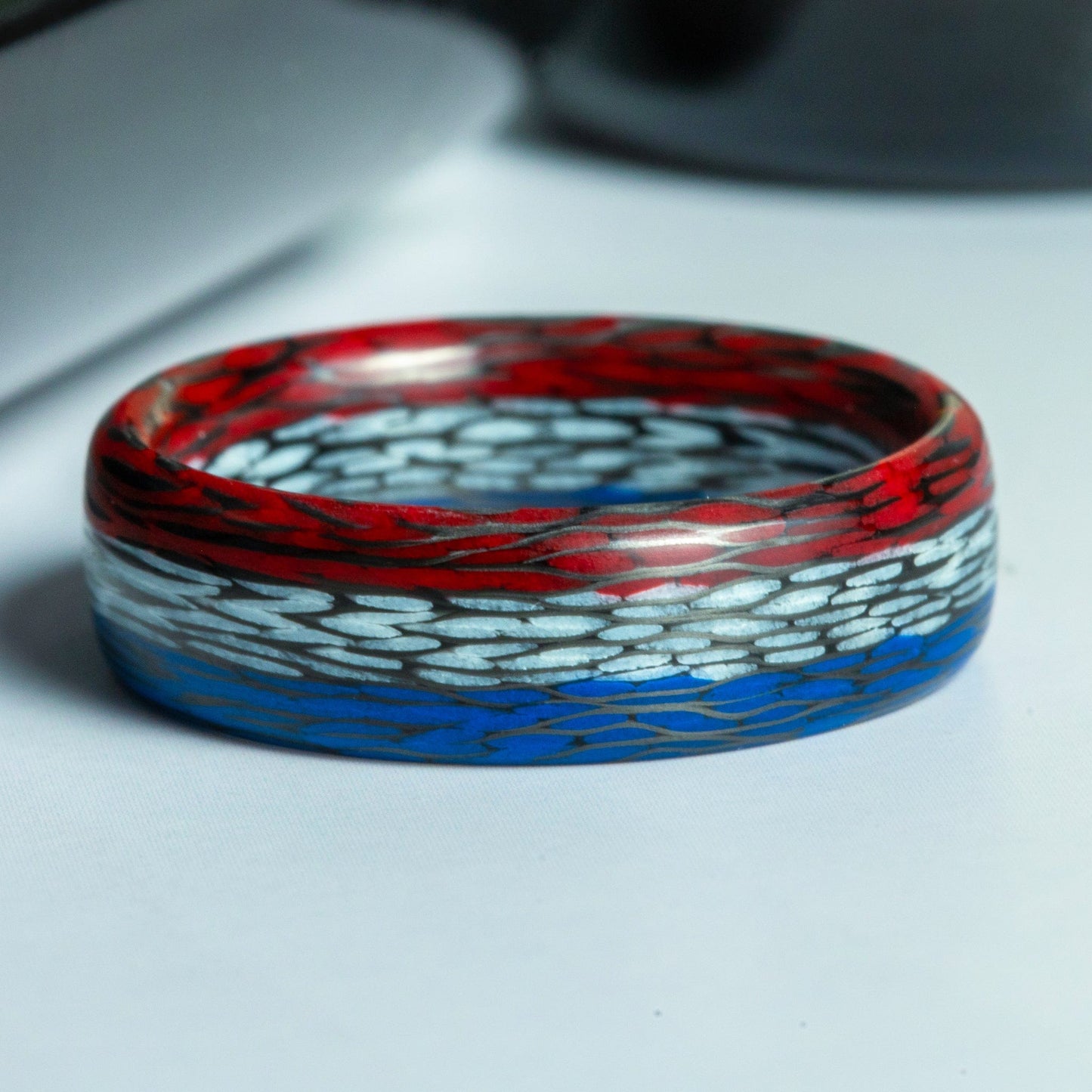 Women's Ring Patriotic Carbon Fiber Women's Ring