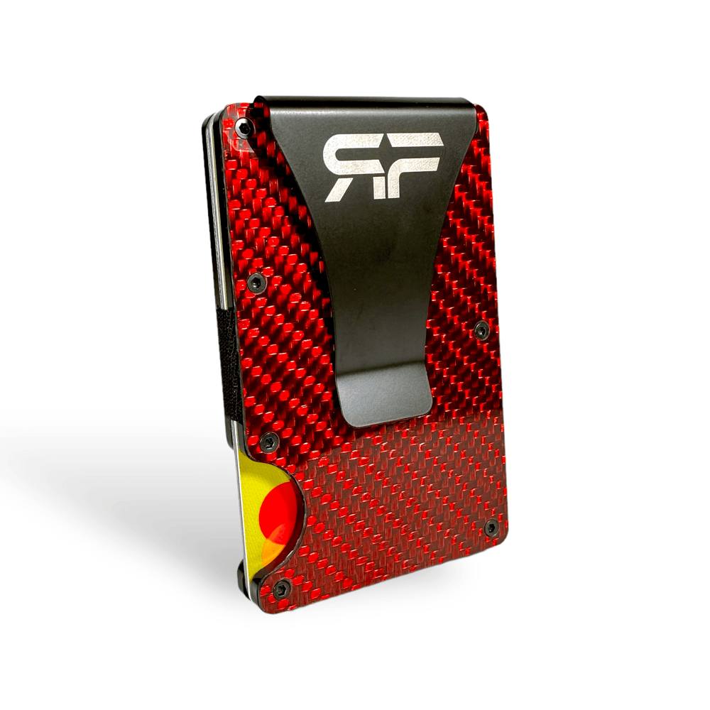 Red Carbon Fiber RFID Blocking Slim Wallet