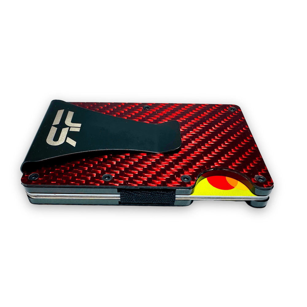 Red Carbon Fiber RFID Blocking Slim Wallet